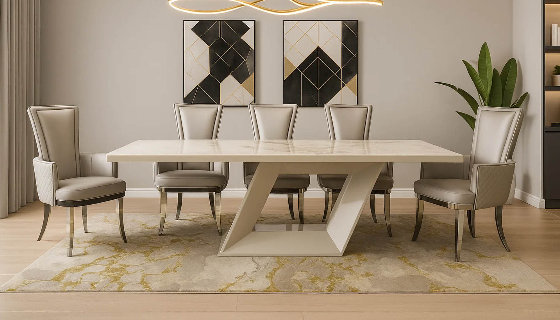 Madonna White Dining Room Suite