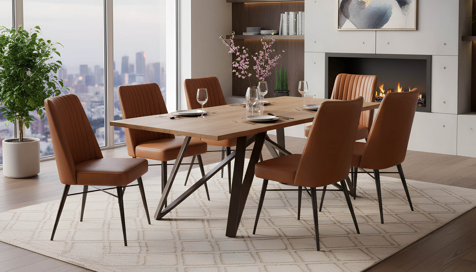 Marcus Table with Deacon Chairs